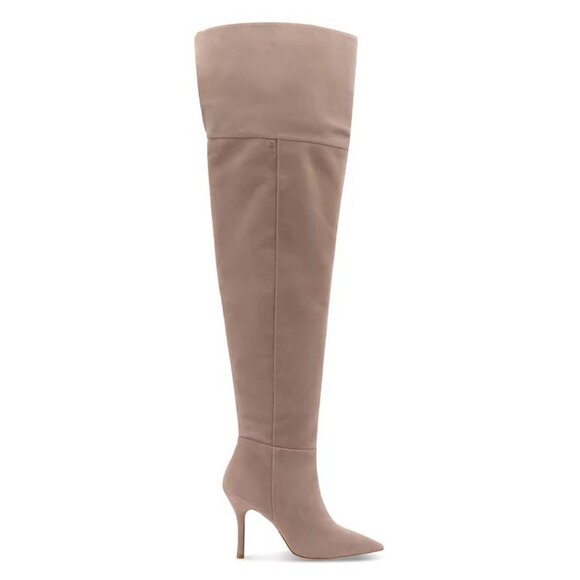 Larroude Kate Over The Knee Thigh High Boots Sz 5.5 Stone Suede Leather NEW $635 - Picture 3 of 11